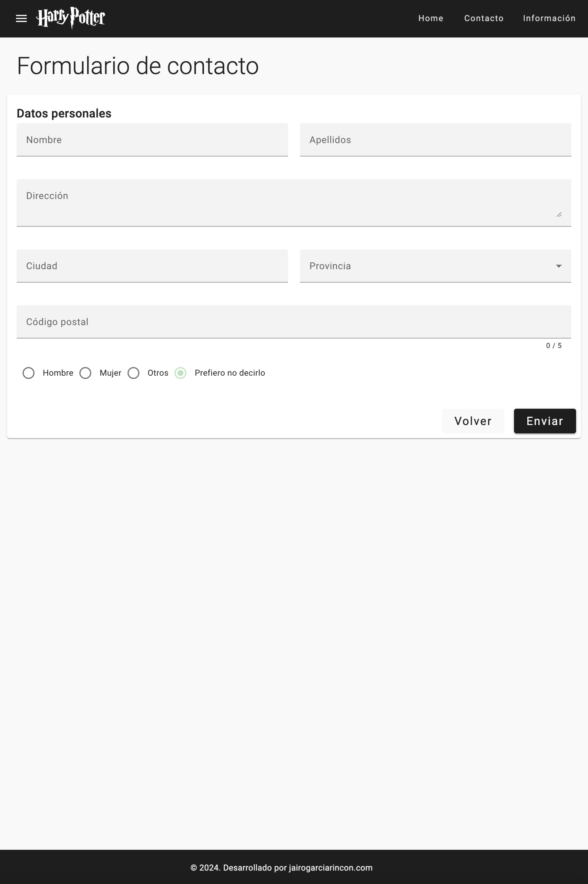 21 Página contacto escritorio - Modo claro